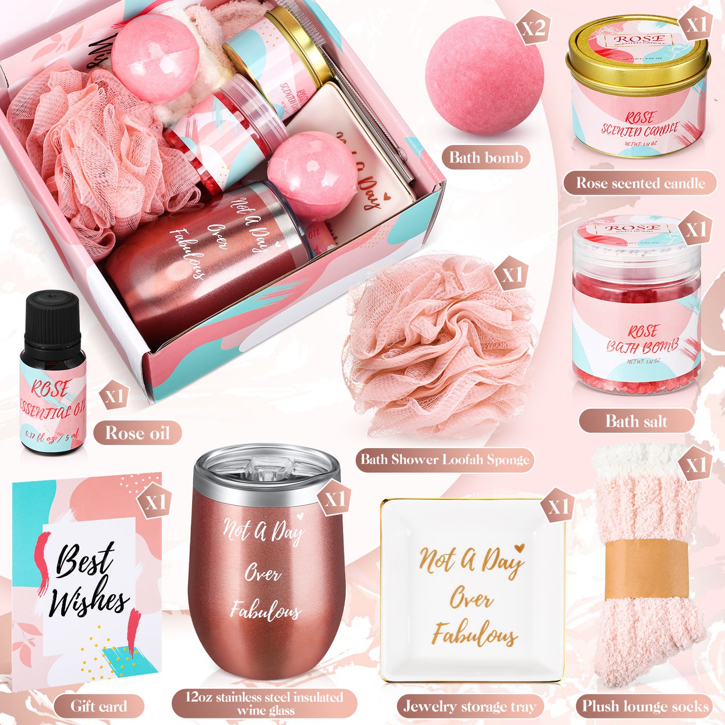 "best Wishes" Essential Oil Bath Salt Gift Set