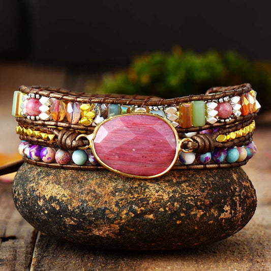 Healing Rhodochrosite Wrap Bracelet